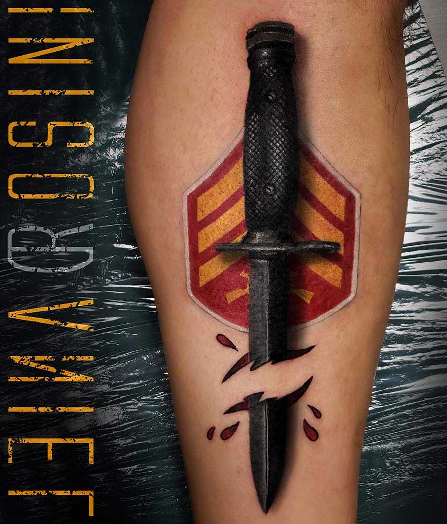 Daniel Rosini - Tattoos - Pure Ink Tattoo New Jersey - Military Knife Patch